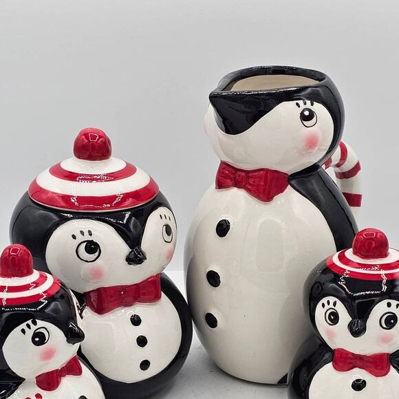 Johanna Parker Penguin Christmas Set Kawaii Coquette Grannycore Maximalist Decor - Picture 2 of 10